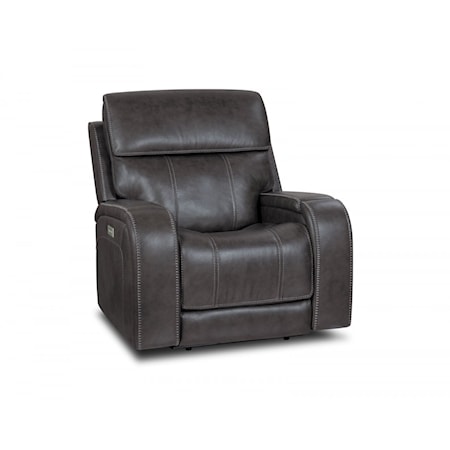 Transitional Power Layflat Recliner with Power Headrest and Lumbar