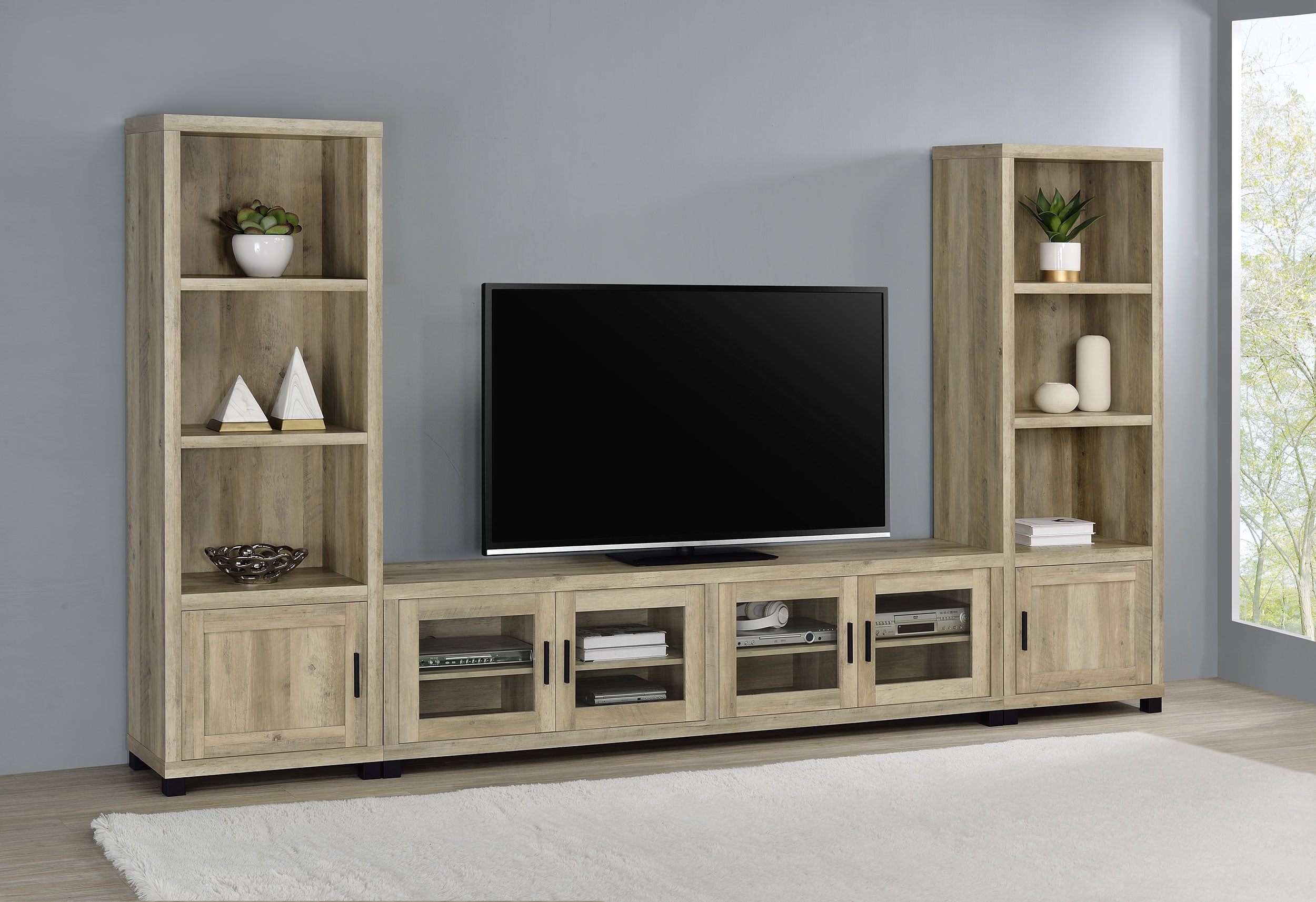 3-piece 79" TV Entertainment Center Pine