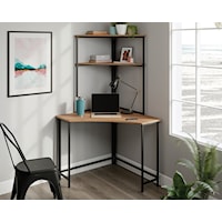 Industrial Corner Desk with Hutch