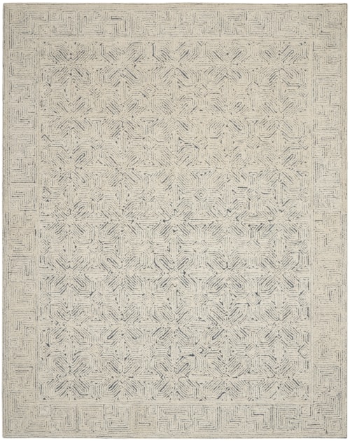 8'3" x 11'6" Ivory/Navy Rectangle Rug
