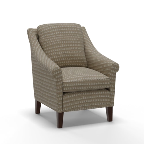 Transitional Club Chair with Reversible Seat Cushion