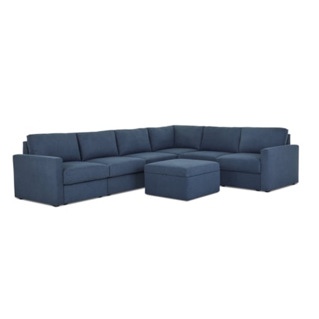 6-Seat Sectional Sofa with Storage Ottoman