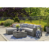 Ashley Furniture Signature Design Petal Road Outdoor Sectional Set with Ottoman & Table