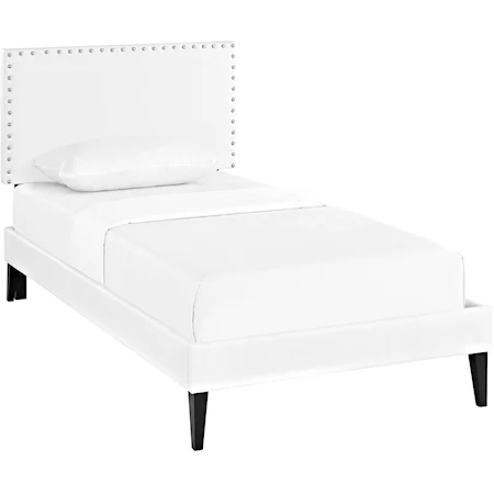 Twin Vinyl Platform Bed