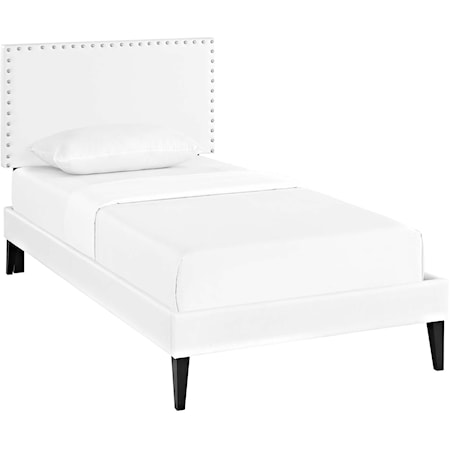 Twin Vinyl Platform Bed