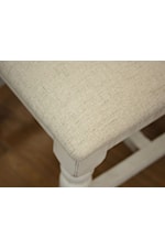 International Furniture Direct Stone Farmhouse Ladderback Side Chair with Upholstered Seat