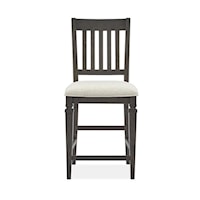 Transitional Counter Dining Chair with Upholstered Seat (Set of 2)