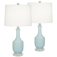 Table Lamp-Set of 2 26.5" Ceramic in Light Blue