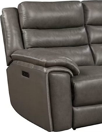 LEATHER MATCH POWER SOFA W/POWER HEADRESTS