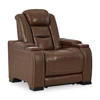 Contemporary Power Recliner with Adjustable Headrest and Lumbar Support