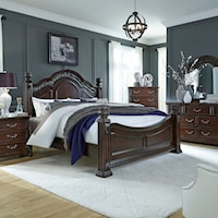 4-Piece Traditional Queen Poster Bedroom Set