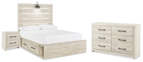 Full Panel Storage Bed With Dresser And Nightstand