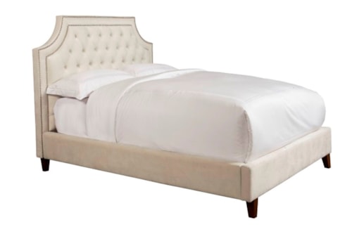 Traditional Upholstered King Bed with Button Tufting