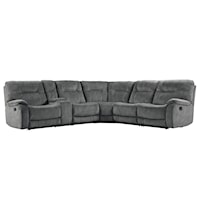 Shadow Grey 6 Piece Modular Manual Reclining Sectional with Entertainment Console