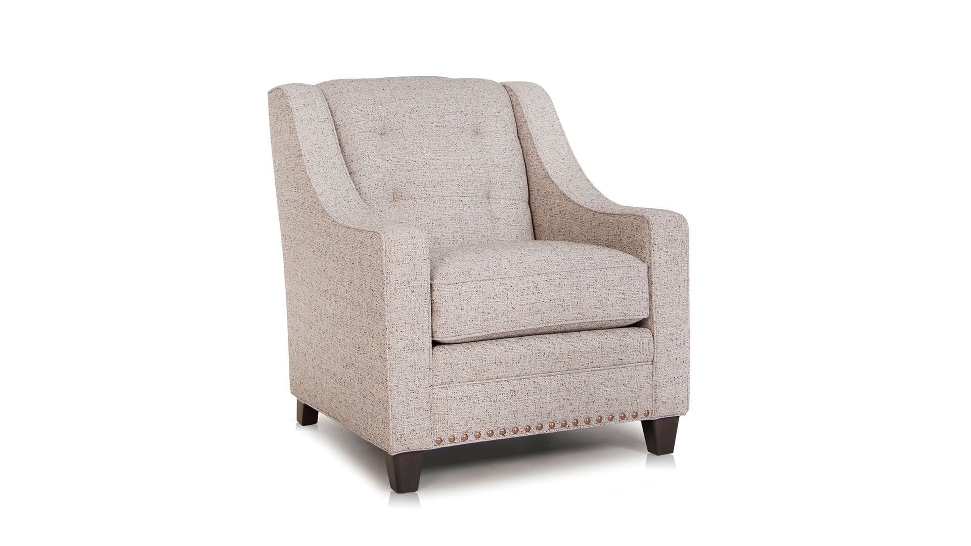Stationary Chair with Tufting and Nailheads