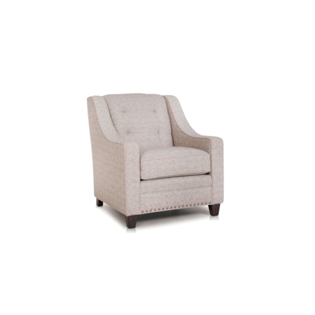 Stationary Chair with Tufting and Nailheads