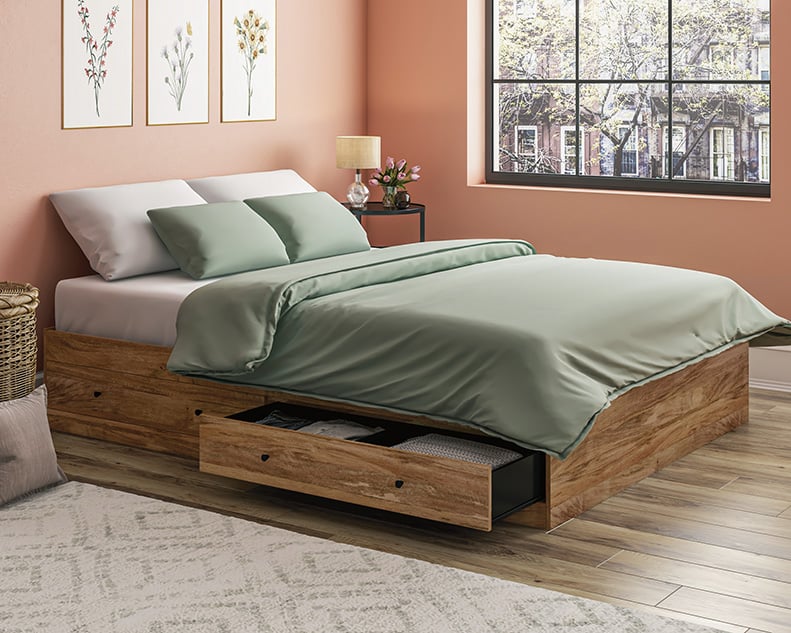 Sauder Cannery Bridge Storage Platform Bed