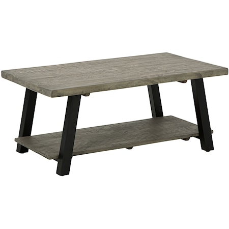 Casual Weathered Gray Coffee Table