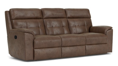 Casual Manual Reclining Sofa with Tufted Back