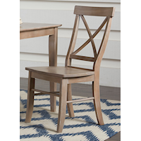 Contemporary X-Back Dining Chair in Taupe Gray