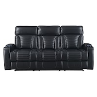 Dual-Power Leatherette Reclining Sofa