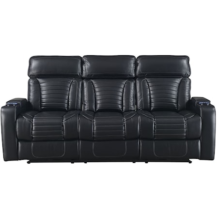Dual-Power Leatherette Reclining Sofa