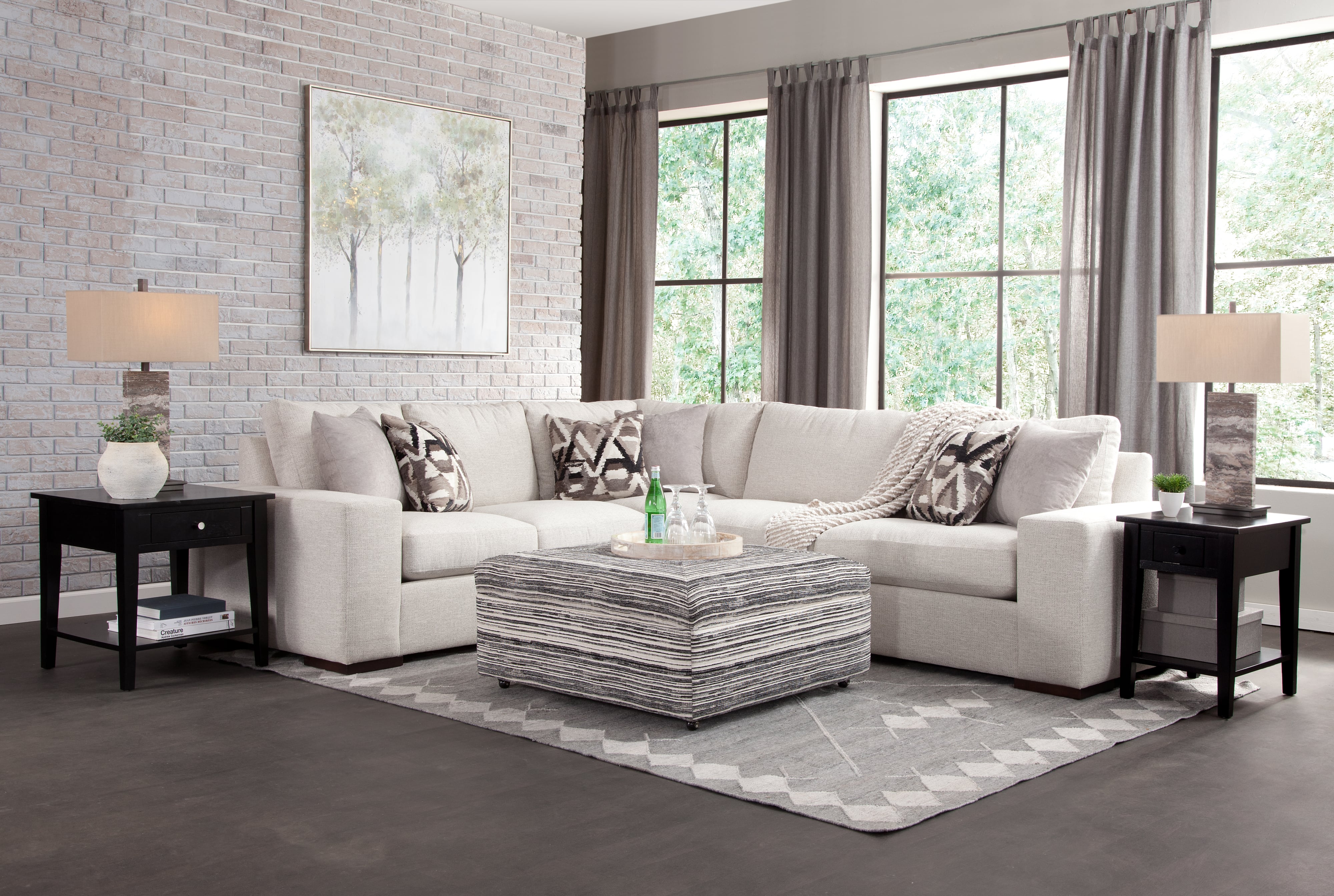 Fremont Cocktail Ottoman, Mitre Top