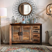 Rustic Solid Wood Accent Cabinet
