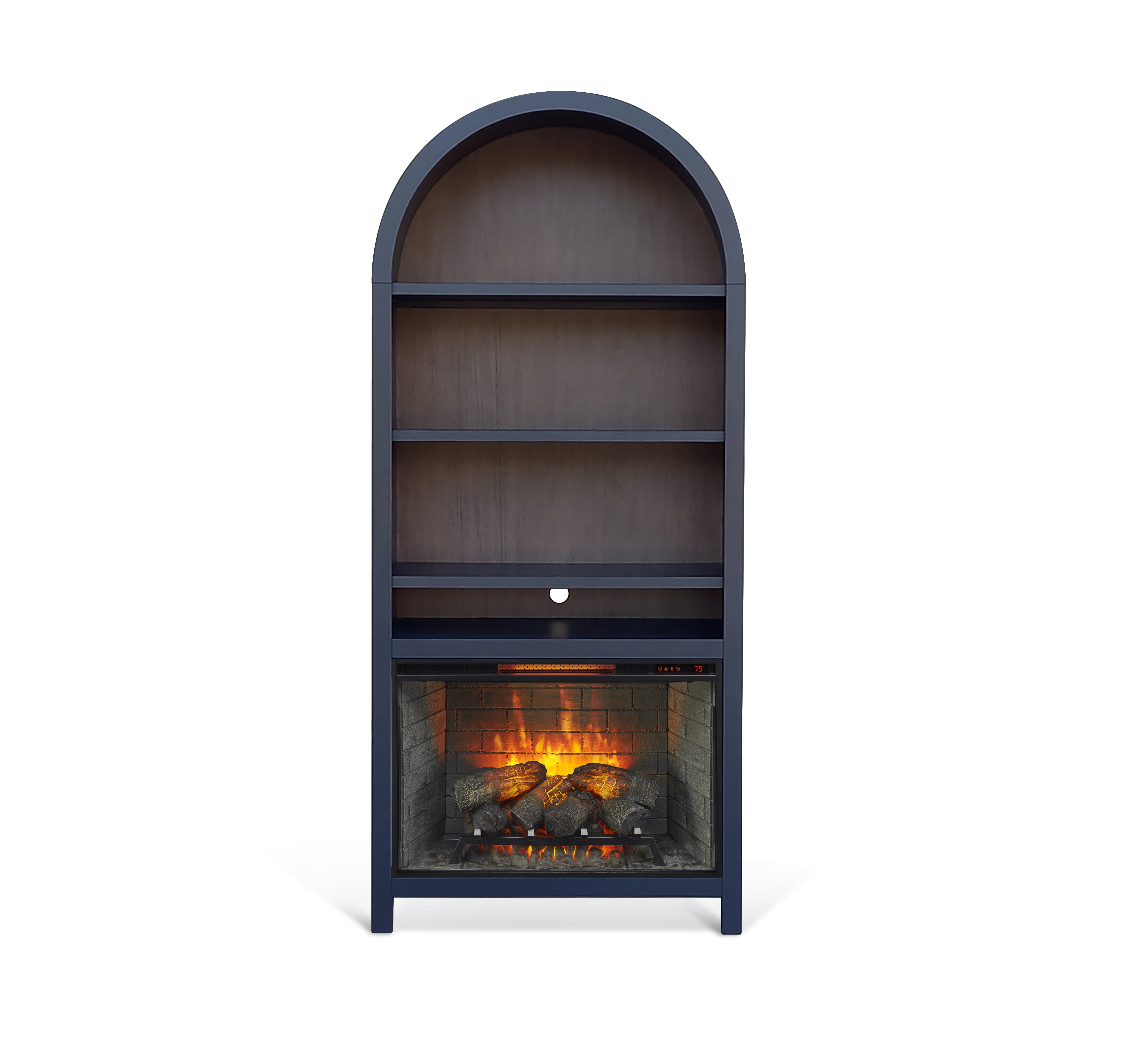 Sunny Designs 3681BLx1+3648FPIx1 Chill Arch Bookcase w/ Fireplace Insert Wayside Furniture