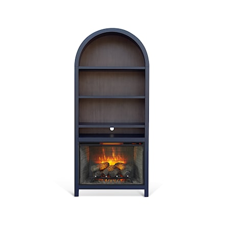 Chill Arch Bookcase w/ Fireplace Insert