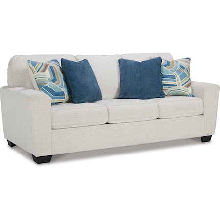Contemporary Upholstered Sofa with Block Legs