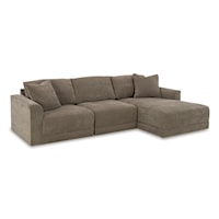 Contemporary 3-Piece Sectional Sofa with Right Facing Chaise