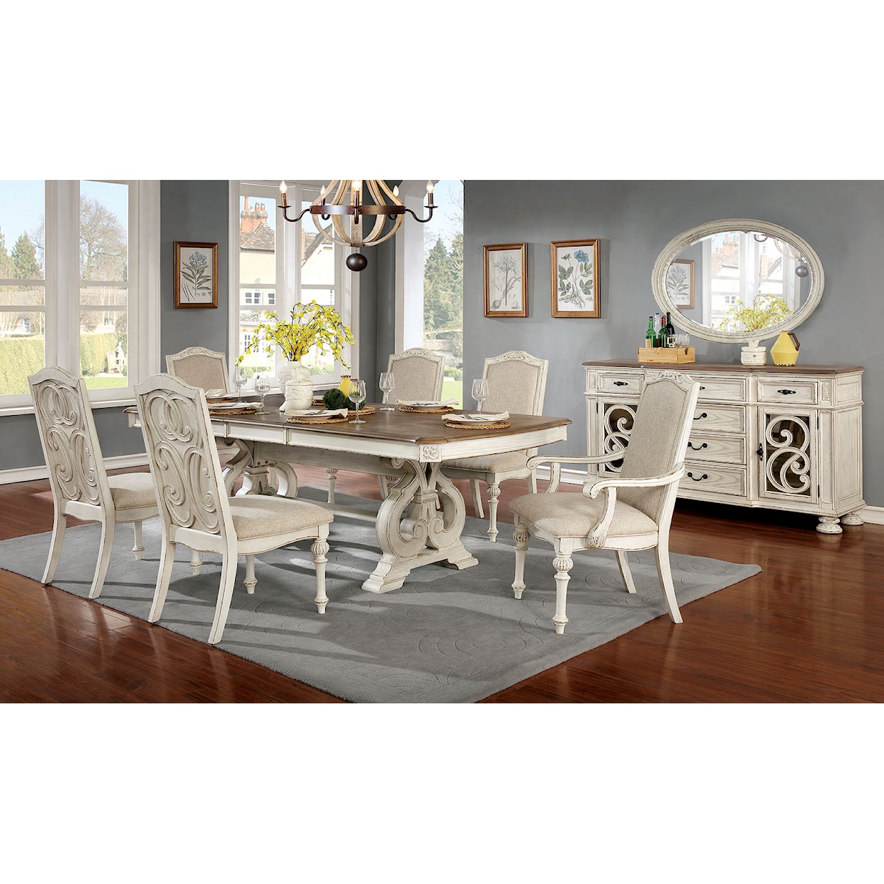 Furniture of America Arcadia 7-Piece Dining Set