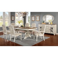 Rustic 7-Piece Dining Set with Expandable Leaf