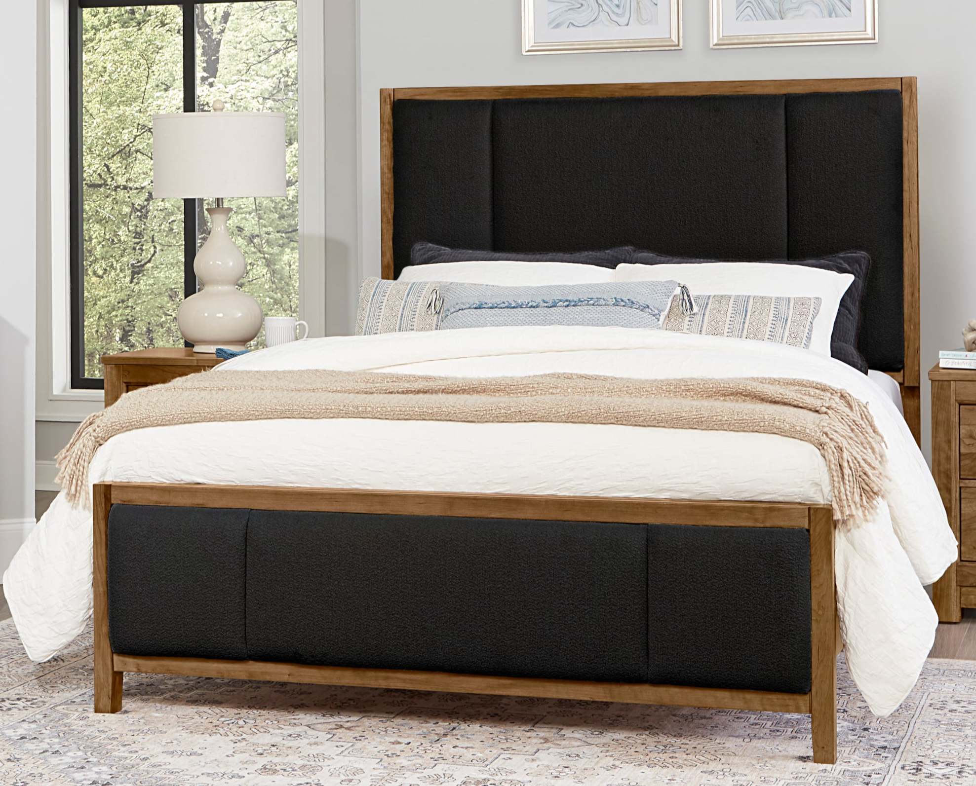 Artisan & Post Crafted Cherry Queen Upholstered Panel Bed
