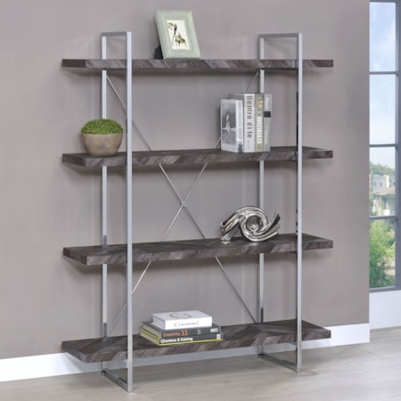 Grimma 63-inch 4-shelf Bookshelf and