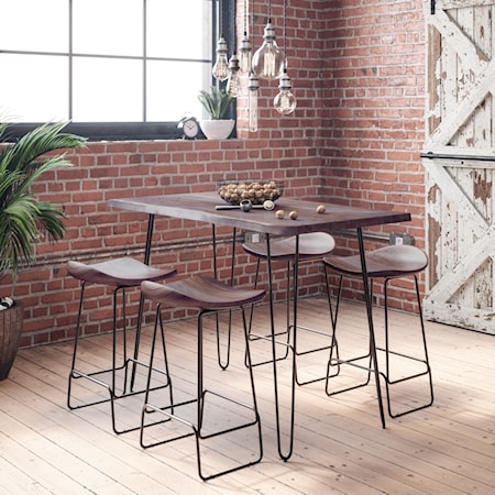 5-Piece Counter Table and Stool Set