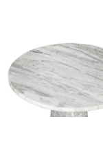 Steve Silver Joni Contemporary Gray Marble Pedestal End Table