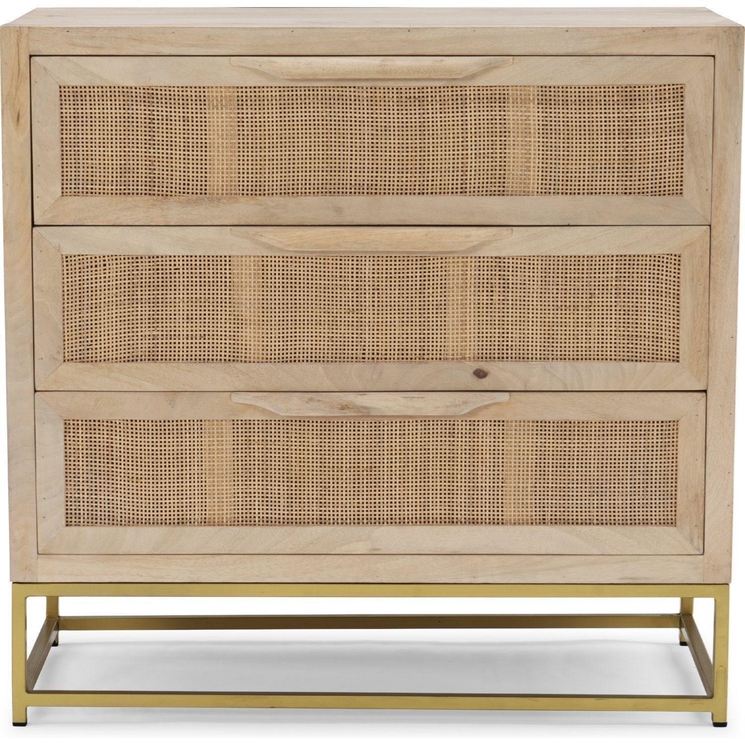 Powell Janie 3-Drawer Rattan Cabinet