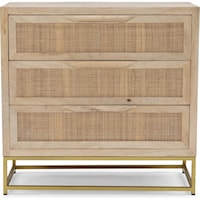 Coastal Rattan Cabinet with Three Drawers