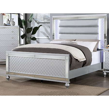 Glam Calandria California King Bed with Built-In Lighting