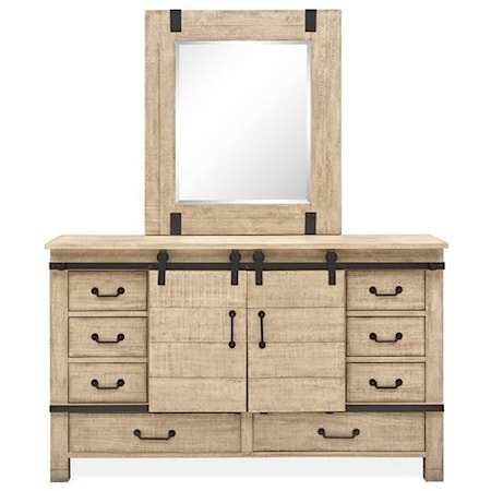 Dresser with Rectangular Mirror