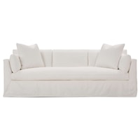 Contemporary 99" Bench Cushion with Slipcover and Loose Pillow Back