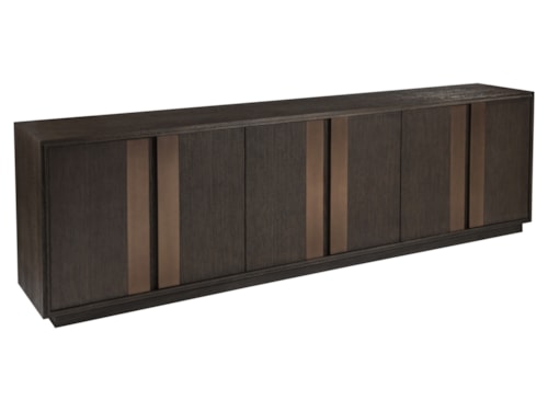 Contemporary Long Media Console with Adjustable Shelves