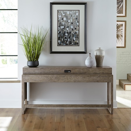 Contemporary Console Table with USB Ports and Outlets 