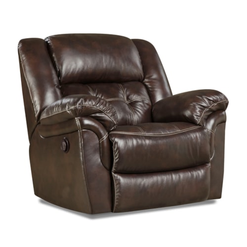 Casual Power Rocker Recliner with Tufted Back
