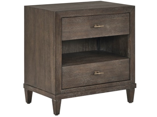 Transitional 2-Drawer Nightstand with USB Ports