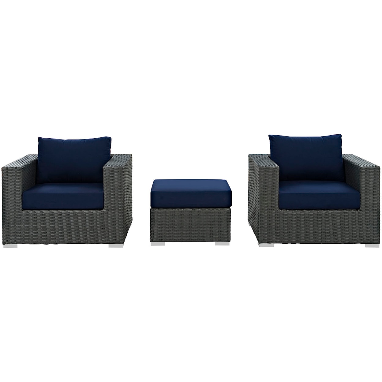 Modway Sojourn Outdoor 3 Piece Sectional Set