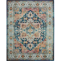 7'10" x 9'10" Blue/Multicolor Rectangle Rug