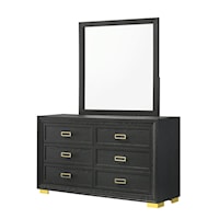 Contemporary Glam Dresser & Mirror Set